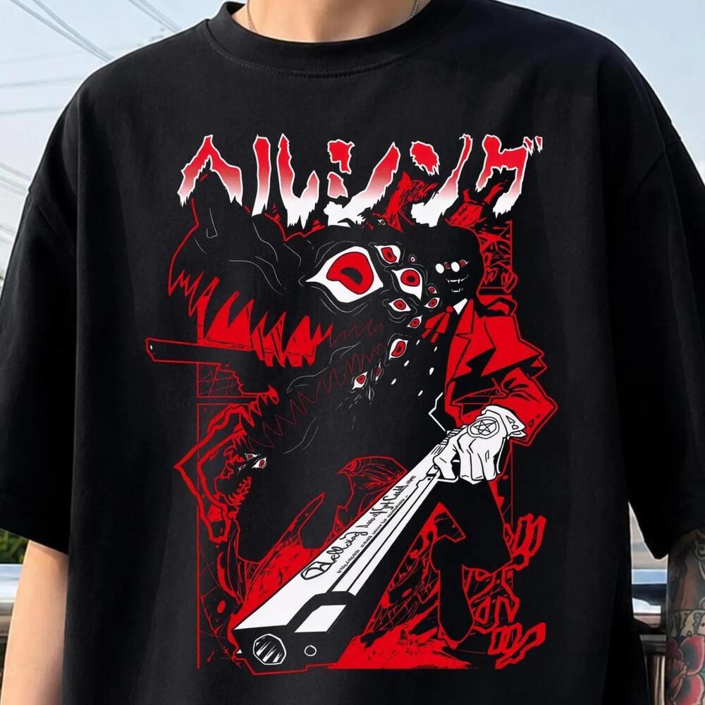 Anime Hellsing Alucard Shirt, Ultimate Vampire Tee, Gothic Vampire